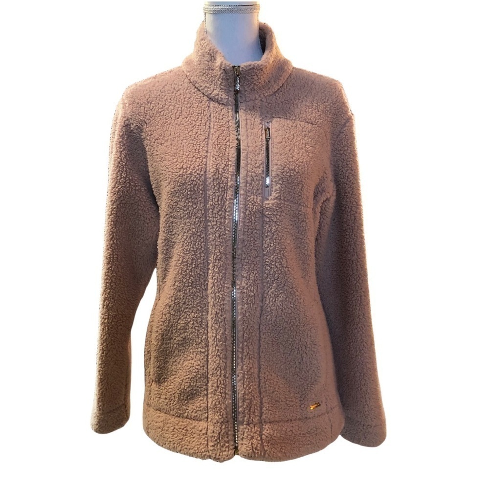 CALVIN KLEIN WOMENS BLUSH COLORED TEDDY JACKET SIZE LARGE